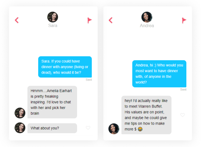online dating first message dinner guest